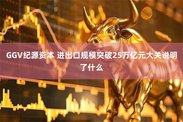 GGV纪源资本 进出口规模突破25万亿元大关说明了什么