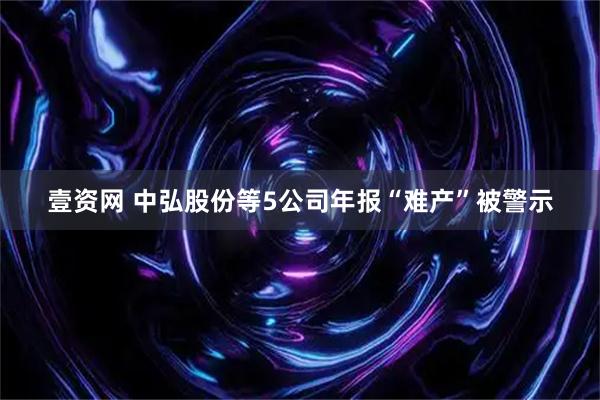 壹资网 中弘股份等5公司年报“难产”被警示